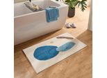 Badematte GINO FALCONE "Ariella GF-151", bunt (blau multi), H:7mm, Polyester, Badematten, Badematte, Badteppich, bedruckt, modernes Design, weich & kuschelig