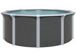 Rundpool KWAD "Green line Evolution", grau (design, innenfarbe: grau), H:132cm Ø:460cm, Schwimmbecken, Rundpool, 4,6x1,32 Design Folie in blau, sand oder grau erhältlich