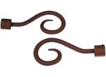 Gardinenstangen-Endstück LIEDECO "Apoll", braun (rostbraun), H:5,5cm L:12cm Ø:1,6cm, Gardinenstangenendstücke, Gardinenstangen-Endstück, für Gardinenstangen Ø 16 mm