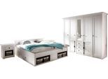 Schlafzimmer-Set HOME AFFAIRE "California", weiß (pinienfarben, weiß), B/H: 180cm x 200cm, Schlafzimmermöbel-Sets, groß: Bett 180 cm, 2 Nachttische, 5-trg Kleiderschrank