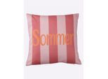 Kissenhülle HEINE HOME, rosa (rosa, bedruckt), B:40cm L:40cm, Baumwolle, 100% Baumwolle, Kissenbezüge, Kissenhülle