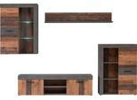 Wohnwand FORTE, grau (dunkelgrau, vintage), B:288,6cm, Kastenmöbel-Sets, Wohnwand