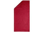 Badetuch EGERIA "Prestige", rot (dunkelrot), B:75cm L:160cm, Walkfrottee, Obermaterial: 100% Baumwolle, Handtücher, Badetuch, Uni Programm mit Streifenbordüre, SUPIMA Baumwolle