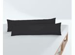 Seitenschläferkissenbezug BIBERNA "Michi", schwarz, B:40cm L:140cm, Feinjersey, Obermaterial: 100% Baumwolle, Kissenbezüge