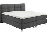 Boxspringbett, grau (anthrazit), B:175cm L:210cm, Bezug: 100% Polyester;Polsterung: 100% Polyester, WESTFALIA SCHLAFKOMFORT, Komplettbetten, Boxspringbett, wahlweise mit Kaltschaum-Topper