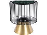 Beistelltisch KAYOOM "Malibu 125, Runde Platte aus original Marmor, pflegeleicht", schwarz (grün, schwarz, gold, schwarz, gold, grün), B:51cm H:56,5cm T:51cm, Eisen, Marmor, Tische, Beistelltisch, ø-Marmorplatte: ca. 40 cm, angesagtes Metalldesign, pflegeleicht