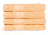 Handtücher GOOD MORNING "Uni", orange (pfirsich), B:50cm L:100cm, Frottee, Frottee, Handtücher, Baumwolle, Walkfrottee, Bordüre, 500 GSM, Einfarbig, ohne Aufhängung