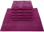 Seiftuch DYCKHOFF "Siena", rot (vino), B:30cm L:30cm, Frottier, Waschlappen, mit Bordüre
