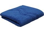 Duschtuch ROSS "Cashmere feeling", blau (ozean), B:75cm L:140cm, Frottier, Baumwolle, Handtücher, 100% Baumwolle, mit Wellen-Bordüre, große Farbauswahl