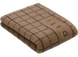 Badetuch BUGATTI "Perezzi", braun (camel), B:67cm L:140cm, Walkfrottier, Obermaterial: 100% Baumwolle, Handtücher, Badetuch, Jacquard in smartem Karolook