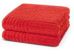 Handtücher ROSS "CARRE", orange (hummer), B:50cm L:100cm, Frottier, Frottier, Handtücher, 100% Baumwolle, Rippenstruktur, große Farbauswahl