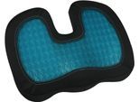 Gelkissen APA "Sitzkissen Memory Foam", schwarz (schwarz, blau), B:37cm H:5cm L:45cm, Polyester, Schaumstoff, Funktionskissen