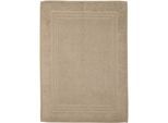Duschmatte ROSS "Unifond", braun (cappuccino), H:1mm, Baumwolle, Badematten, Uni mit Bordüre, Badezimmerteppich, waschbar