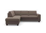 Ecksofa HOME AFFAIRE "County L-Form", grau (taupe), B:236cm H:81cm T:213cm, Luxus-Microfaser (100% Polyester);Struktur fein (100% Polyester);Luxus-Microfaser weich (9ß% Polyester, 10% Polyamid), Sofas, Ecksofa, wahlweise Ottomane links oder rechts, mit Federkern-Polsterung