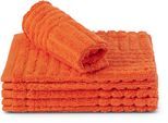 Waschhandschuh ROSS "CARRE", orange, B:16cm H:1cm L:22cm, Frottier, Waschlappen, 100% Baumwolle, Rippenstruktur, große Farbauswahl
