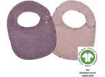 Lätzchen WÖRNER "at home Druckknopflatz 22x29 cm 2er Set", Baby, rosa, Baumwolle, Lätzchen, Biobaumwolle, maschinenwaschbar, trocknergeeignet