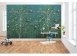 Fototapete KOMAR "Digitaldruck Vlies - Birdsong Breeze - Größe 400 x 250 cm", bunt (blau,grün), Rollen: 1, Vlies, Tapeten, Wohnzimmer, Schlafzimmer