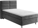 Boxspringbett, grau (anthrazit), B:115cm L:210cm, Bezug: 100% Polyester;Polsterung: 100% Polyester, WESTFALIA SCHLAFKOMFORT, Komplettbetten, Boxspringbett, wahlweise mit Kaltschaum-Topper