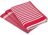 Geschirrtuch ROSS "Exclusiv", rot, 3 Stk., 100 % Baumwolle 50 % Baumwolle 50 % Leinen, 100% Baumwolle, 50% Baumwolle, 50% Leinen, Geschirrtücher, Geschirrtuch, 1x Küchen-Frottiertuch 50x50 cm Streifen u. 2x Geschirrtücher 50x70 cm