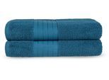 Badetücher GOOD MORNING "Uni", blau (petrol), B:70cm L:140cm, Frottee, Frottee, Handtücher, Baumwolle, Walkfrottee, Bordüre, 500 GSM, Einfarbig, Ohne Aufhängung