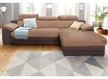 Ecksofa SIT & MORE "Xenia L-Form", braun (dunkelbraun, braun), B:271cm H:94cm T:168cm, Luxus-Microfaser ALTARA NUBUCK (100% Polyester) / Struktur (100% Polyester);Luxus-Kunstleder / Struktur (100% Polyester), Sofas, Ecksofa, wahlweise mit Bettfunktion