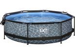 Framepool EXIT "inkl. multifunktionaler Abdeckung", grau, H:76cm Ø:300cm, Schwimmbecken, ØxH: 300x76 cm, mit Filterkartuschen-Pumpe und Abdeckung