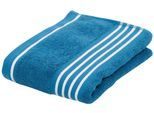 Handtücher GÖZZE "Rio", blau (petrol, weiß), B:50cm L:100cm, Walkfrottee, Obermaterial: 100% Baumwolle, Handtücher, im Set, mit frischer Streifenbordüre