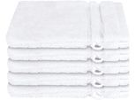 Waschhandschuh SCHIESSER "Milano im 5er Set", weiß, B:16cm L:22cm, Frottier, Handtücher, mit Webbordüre