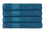 Handtücher GOOD MORNING "Uni Good Morning", blau (petrol), B:50cm L:100cm, Frottier, Obermaterial: 100% Baumwolle, Handtücher, Baumwolle, Walkfrottee, Bordüre, 500 GSM, Einfarbig, ohne Aufhängung