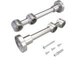 Doppelträger LIEDECO Gr. 1, silber (silberfarben, matt), L:17,5cm Ø:2cm, Gardinenstangenhalterungen, für Gardinenstangen Ø 20 mm