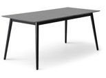 Esstisch HAMMEL FURNITURE "Meza Designtisch mit Auszugsfunktion und 2 Einlegeplatten", grau (graphit, natur, graphit), B:165cm H:74cm T:90cm, Tischplatte: Graphit nanobehandeltes Fenix-Laminat (schwarzer Rand), Gestell: Massive schwarz gebeizte Esche. Mit nanobehandeltem Laminat, einer matten, seidigen Oberfläche, die Fingerabdrücke abweist und langlebig und hygienisch ist., Tische, Esstisch, rech
