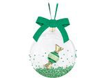 Dekohänger SWAROVSKI "Sammelfigur Holiday Cheers Dulcis Weihnachtskugel", grün (kristallweiß, grün gelb, goldfarben), Dekohänger, B/H/T: 8cm x 10cm x 8cm, Kristallglas, Metall, Polyester, Swarovski Kristall, B:8cm H:10cm T:8cm