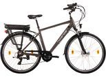 E-Bike HOLLANDIA "Zagon" Gr. 53, grau (anthrazit, schwarz), Elektrofahrräder, 53cm, 28 Zoll (71,12cm), Pedelec, Elektrofahrrad für Damen u. Herren