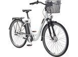 E-Bike TELEFUNKEN "Multitalent RC830" Gr. 48, weiß (weiß, schwarz), Elektrofahrräder, 48cm, 28 Zoll (71,12cm), Pedelec, Elektrofahrrad für Damen u. Herren