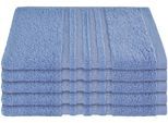 Gästehandtücher SCHIESSER "Milano aus 100% Baumwolle mit eleganter Bordüre in Hoch-Tief-Optik", blau (hellblau), B:30cm L:50cm, Frottier, Frottier, Handtücher, Made in Green