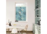 Fensterfolie LICHTBLICK ORIGINAL "Fensterfolie selbstklebend, Sichtschutz, Aqua Floral - Blau", blau, B:100cm L:130cm, Polyvinylchlorid (PVC), Fensterfolien