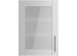 Glashängeschrank KOCHSTATION "KS-Ahus", grau (hellgrau matt, wildeiche nachbildung), B:50cm H:70,4cm T:34,9cm, Schränke, Glashängeschrank, Breite 50 cm