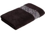 Badetuch MÖVE FOR FROTTANA "Shadow", grau (stone), B:67cm L:140cm, Walkfrottee, Obermaterial: 100% Baumwolle, Handtücher, Badetuch, mit Borkenbordüre