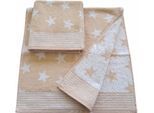 Handtücher DYCKHOFF "Stars", beige (sand), B:50cm L:100cm, Walkfrottee, Obermaterial: 100% Baumwolle, Handtücher, mit Sternen und Bordüre