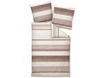 Bettwäsche JANINE "DAVOS65158 07", lila (mauve), B/L: 155cm x 220cm, 1 Stk., 1 Stk., Feinbiber, B/L: 80cm x 80cm, Feinbiber, Obermaterial: 100% Baumwolle, Bettwäsche, Bettwäsche, mit Reißverschluss