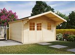 Gartenhaus KONIFERA "Kallenberg 3", beige (naturbelassen), Fußboden im Gartenhaus, ohne Dacheindeckung, Holzwerkstoff, Gartenhäuser, Gartenhaus