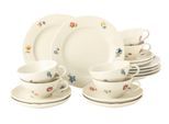 Teeservice SELTMANN WEIDEN "Geschirr-Set, 18 Teile, Marieluise Blütenmeer", bunt (weiß, bunt), 18 Stk., Porzellan, Geschirr-Sets, Teetassen, Teller, Untertassen, Made in Germany 18 Teile, 6 Personen