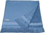 Hamamtuch ROSS "Hamam", blau (kornblau), B:90cm L:180cm, Hamam Frottier, Hamam Frottier, Handtücher, idealer Begleiter für Strand, Sauna oder Wellnessbereich