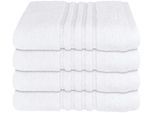 Handtücher SCHIESSER "Milano aus 100% Baumwolle mit eleganter Bordüre in Hoch-Tief-Optik", weiß, B:50cm L:100cm, Frottier, Frottier, Handtücher, Made in Green