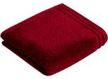 Badetuch VOSSEN "Calypso Feeling", rot (rubin), B:60cm L:110cm, Walkfrottee, Obermaterial: 100% Baumwolle, Handtücher, Badetuch, mit schmaler Bordüre, aus 100% hochwerter Baumwolle, Vegan, einfarbig