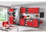 Backofenumbauschrank KOCHSTATION "KS-Paris", grau (rot, graphit), B:60cm H:200cm T:60cm, Holzwerkstoff, Schränke, Backofenumbauschrank, Breite 60 cm