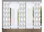 Schiebegardine HOME IN GREEN "LAMIRA" Gr. 1, grau, B:60cm H:245cm, Polyester, Gardinen, SET DIGITALDRUCK,BAMBUSOPTIK RECYCELT