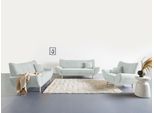 Polstergarnitur HOME AFFAIRE "Basta", silber, H:80cm T:82cm, Sitzmöbel-Sets, Komfortable Wellenunterfederung