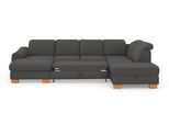 Wohnlandschaft SIT & MORE "Dundee U-Form", grau, B:338cm H:86cm T:219cm, Sofas, Wohnlandschaft, mit Federkern und Massivholzfüßen, wahlweise mit Kopfteilverstellung