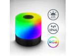 B.K.LICHT Außen-Tischleuchte "BKL1590 Kabellose RGB Tischlampe, 4-Stufen Dimmer, mit USB", schwarz, 1, Ø 7cm H: 7cm, 1 Stk., Leuchten, 2.700 K, 200 Lm, 2,5W, IP44, nicht dimmbar, 7x7cm, Schwarz
